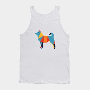 Geometric Colorful Dog Abstract Retro Design Abstract Animal Tank Top